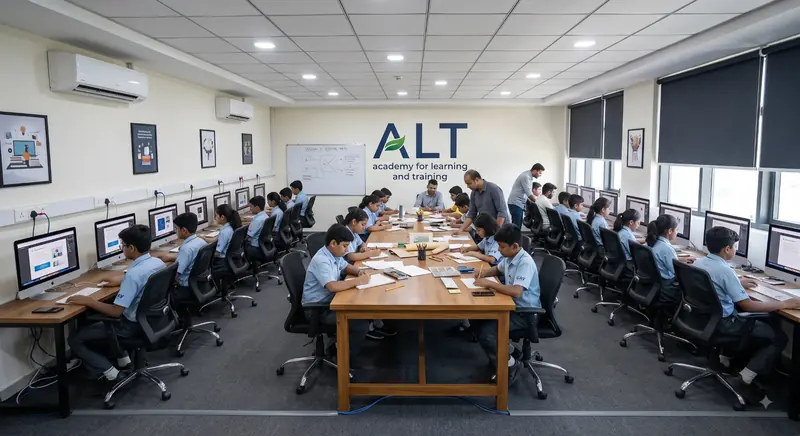 The ALT learning space with students at desks and computers